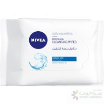 NIVEA GENTLE 3-IN-1 CLEANSING FACE WIPES, NORMAL SKIN, 25 WIPES
