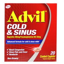 ADVIL COLD AND SINUS CAPLETS, 20 'S