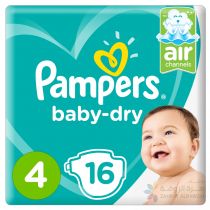 PAMPERS BABY-DRY DIAPERS, SIZE 4, MAXI, 9-14KG, CARRY PACK, 16 COUNT
