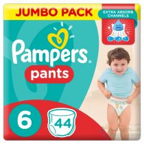 PAMPERS PANTS DIAPERS, SIZE 6, EXTRA LARGE, 16+ KG, JUMBO PACK, 44 COUNT