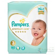 PAMPERS PREMIUM CARE DIAPERS, SIZE 3,  MIDI, 6-10 KG, SUPER SAVER PACK, 80 COUNT