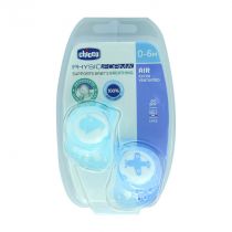CHICCO SOOTHER PH. AIR BLUE SIL 0-6M+ 2 PCS 58839