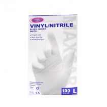 VINYL NITRILE GLOVES WHITE COLOR L 100PCS 510144