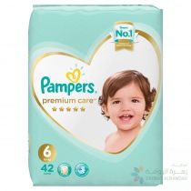 PAMPERS PREMIUM CARE DIAPERS, SIZE 6,  EXTRA LARGE, 13+ KG, SUPER SAVER PACK, 42 COUNT