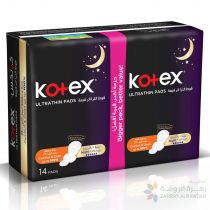 KOTEX ULTRA-THIN PADS NIGHT WITH WINGS TWIN PACK 14