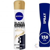 NIVEA DEO SPRAY  INVISIBLE BLACK & WHITE SILKY SMOOTH 150ML