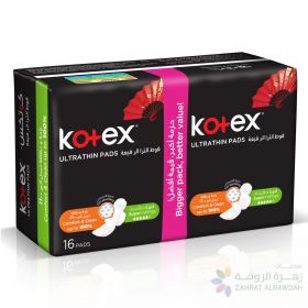 KOTEX ULTRA-THIN PADS SUPER WITH WINGS TWIN PACK 16